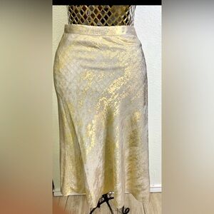 Beautiful Alex Marie size  16 Women’s Ivory Metallic Gold Lightweight Midi Skirt